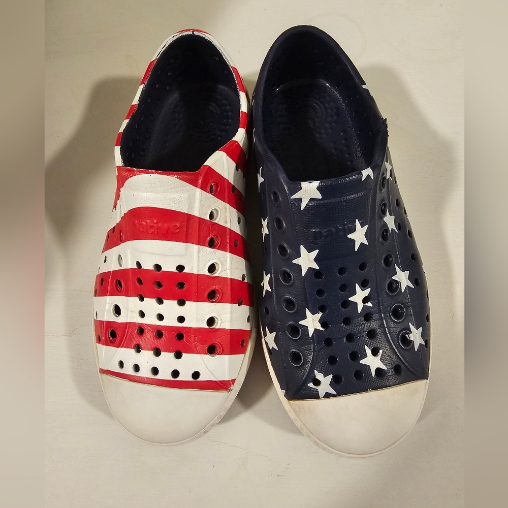 Native Red and White Sneakers Casual Slip-On
